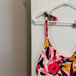 Aerie Floral One Piece Swimsuit - Pink, Yellow, Black